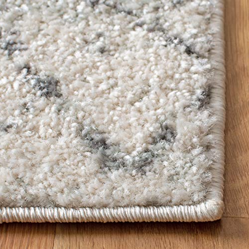 SAFAVIEH Madison Collection 5'1" x 7'6" Ivory/Charcoal MAD798D Moroccan Boho Distressed Non-Shedding Living Room Bedroom Area Rug