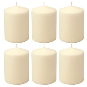 stonebriar 35 hour long burning unscented pillar candles, 3×4, ivory