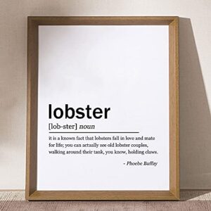 Lobster Definition Print, Friends TV Show Quote, Dictionary Style Prints, Wall Art, Lobster Home Decor, Lobster Print, 8x10 inch - UNFRAMED