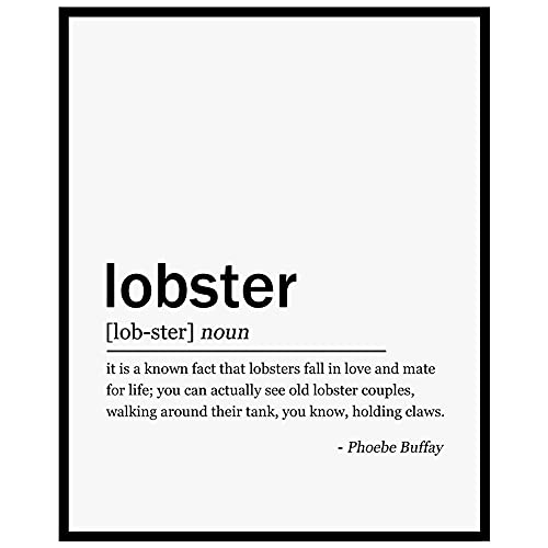 Lobster Definition Print, Friends TV Show Quote, Dictionary Style Prints, Wall Art, Lobster Home Decor, Lobster Print, 8x10 inch - UNFRAMED