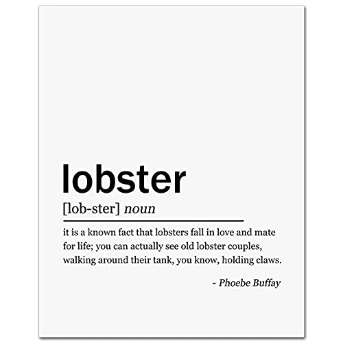 Lobster Definition Print, Friends TV Show Quote, Dictionary Style Prints, Wall Art, Lobster Home Decor, Lobster Print, 8x10 inch - UNFRAMED