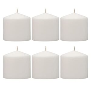 stonebriar 18 hour long burning unscented pillar candles, 3×3, white , pack of 6