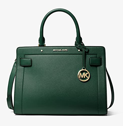 Michael Kors MICHAEL Michael Kors Rayne MD EW Satchel bundled with Trifold Wallet Purse Hook (Racing Green)