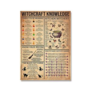 witchcraft knowledge witch for vintage poster metal tin signs iron painting plaque wall decor bar cat club novelty funny bathroom kitchen toilet paper retro parlor cafe store 8×12 inch