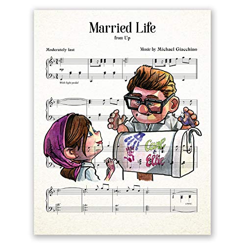 Carl and Ellie Poster // Up Movie Print // Wedding for Wife Husband // Love Valentines Day // Wall Art Picture Artwork // Home Decor // Party Decoration (8x10)