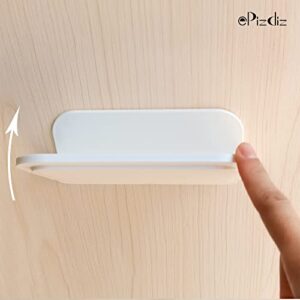 ePizdiz Foldable Plastic Floating Shelf Stick on Wall for Kitchen Bathroom Any Place Extra Storage Needed Wall Mounted Bedside Shelves(2pcs,7inches)