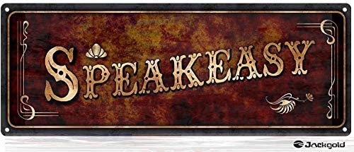 Eletina Simple Fashion Speakeasy Sign,6x16 inches Brown Metal Sign