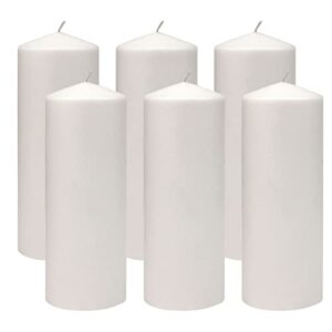 stonebriar 18 hour long burning unscented pillar candles, 3×8, white
