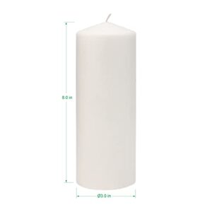 Stonebriar 18 Hour Long Burning Unscented Pillar Candles, 3x8, White