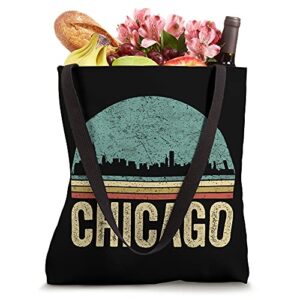 Vintage Retro Chicago Souvenir Outfit Skyline Chicago Tote Bag