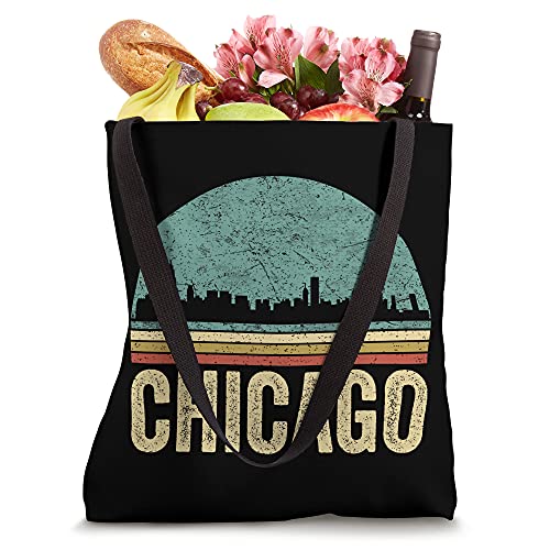 Vintage Retro Chicago Souvenir Outfit Skyline Chicago Tote Bag