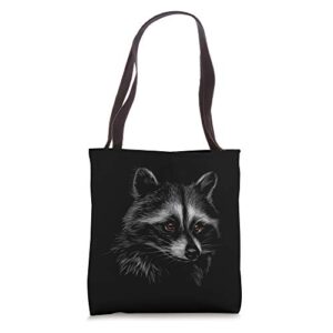 cool raccoon face i love raccoons gift raccoon tote bag