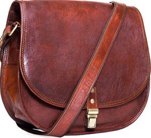leather crossbody shoulder bags for women satchel rustic handbags for teen girls saddle vintage purse