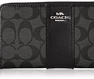 COACH(コーチ) Women PVC coated canvas Wallet, Sv/BlackSmokeBlack, One Size