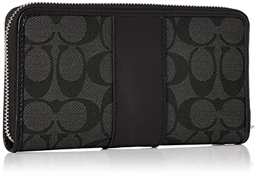 COACH(コーチ) Women PVC coated canvas Wallet, Sv/BlackSmokeBlack, One Size