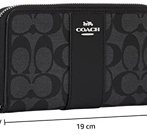 COACH(コーチ) Women PVC coated canvas Wallet, Sv/BlackSmokeBlack, One Size