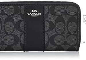 COACH(コーチ) Women PVC coated canvas Wallet, Sv/BlackSmokeBlack, One Size