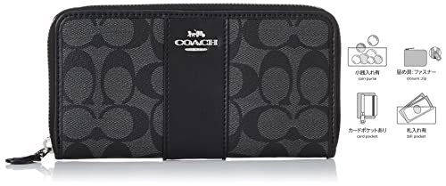 COACH(コーチ) Women PVC coated canvas Wallet, Sv/BlackSmokeBlack, One Size