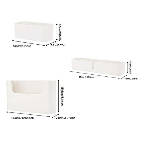 Bedside Bed Organizer Storage Rack Floating Wall Shelves Shelf Caddy, Stick On Wall Mounted Bedrooms, Bathrooms, Offices, Dormitories for Cosmetics, Books, Mobile Phones and Other Supplies S+M+L