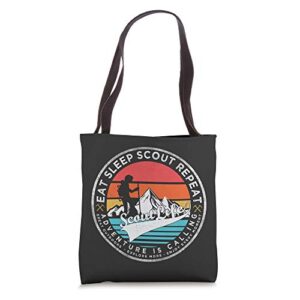 eat sleep scout repeat | scout life | adventure is calling tote bag