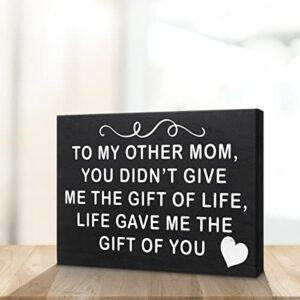 JennyGems To My Other Mom, Life Gave Me the Gift Of You Wooden Sign, Bonus Mom Gifts, Gift for Stepmom Foster Mom, Mother in Law, Wall Hanging Decor, Made in USA