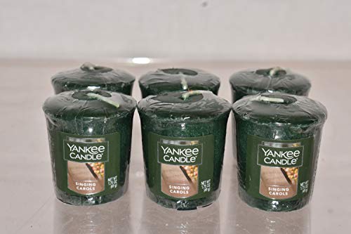 Yankee Candle Singing Carols Lot of 6 Sampler Votive Candles 1.75oz