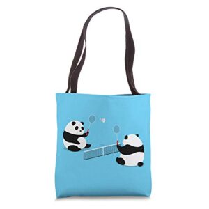 badminton panda volley tote bag