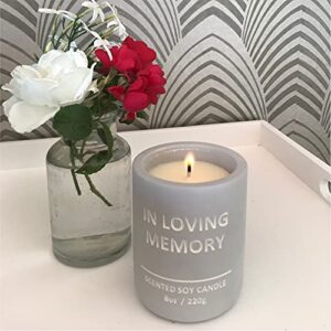 Sympathy Memorial Candle for Loss of Loved one. Natural Soy Wax Jasmine Scent Candle with Tree of Life lid. Remembrance Candle Gift Boxed with Card to Write a Personal Message of Condolence.