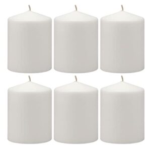 stonebriar 35 hour long burning unscented pillar candles, 3×4, white