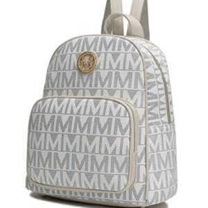 MKF Backpack Purse for Women & Teen Girls – PU Leather Top-Handle Ladies Fashion Travel Pocketbook Bag – Daypack White