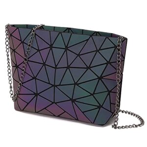 lieseh women’s geometric holographic glow shoulder bag tote bag party style picks