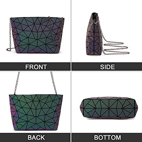 Lieseh Women's Geometric Holographic Glow Shoulder Bag Tote Bag Party Style Picks