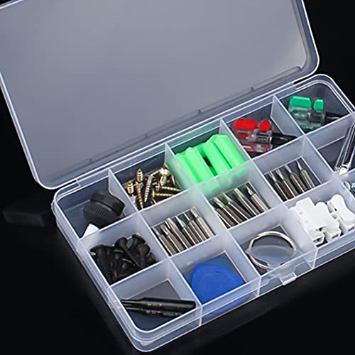 VICASKY 3Pcs Clear Organizer Box with Dividers 12 Compartment Bead Organizer Hardware Accessories Box Earrings Organizer for Bead Storage Fishing Tackle Loom Bands