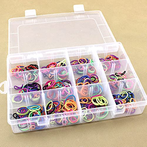 VICASKY 3Pcs Clear Organizer Box with Dividers 12 Compartment Bead Organizer Hardware Accessories Box Earrings Organizer for Bead Storage Fishing Tackle Loom Bands