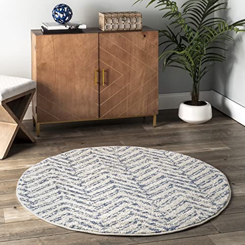 nuLOOM Rosanne Geometric Area Rug, 4' Round, Blue