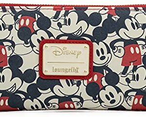 Loungefly Disney Mickey & Minnie Mouse Wallet Zip Around Clutch Faux Leather