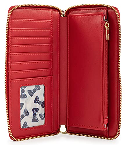 Loungefly Disney Mickey & Minnie Mouse Wallet Zip Around Clutch Faux Leather