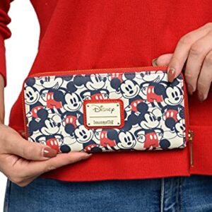 Loungefly Disney Mickey & Minnie Mouse Wallet Zip Around Clutch Faux Leather