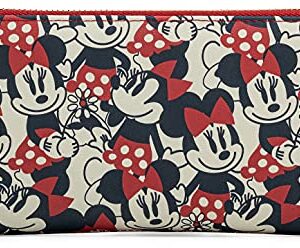 Loungefly Disney Mickey & Minnie Mouse Wallet Zip Around Clutch Faux Leather