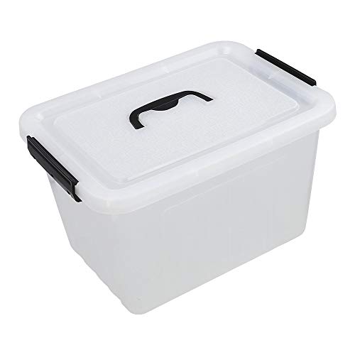 Cand 12 Quart Plastic Lidded Storage Bin with Black Handle, Latching Boxes Set of 1