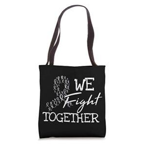 gray ribbon family quote cool brain cancer awareness gifts tote bag
