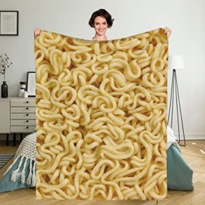 Instant Noodles Blanket, Funny Realistic Food Throw Blankets Ramen Texture Print Novelty 50"x40" Flannel Fleece Blanket for Bedroom Living Rooms Sofa Couch Beds Office Lap