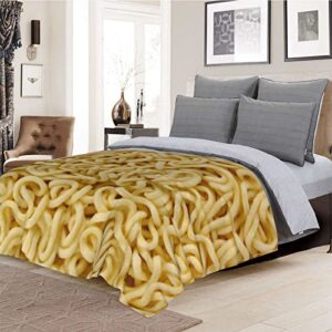 Instant Noodles Blanket, Funny Realistic Food Throw Blankets Ramen Texture Print Novelty 50"x40" Flannel Fleece Blanket for Bedroom Living Rooms Sofa Couch Beds Office Lap