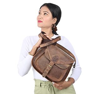 Leather Crossbody Bag for women purse tote ladies bags satchel travel tote shoulder bag by KPL (Distressed Tan)