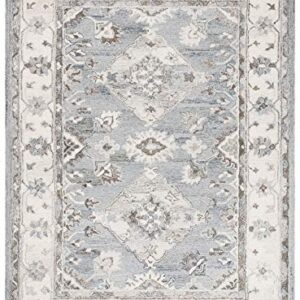 SAFAVIEH Suzani Collection 3' x 5' Grey/Ivory SZN331A Handmade Boho Premium Wool Area Rug