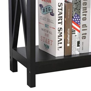 SUPER DEAL 2-Tier Narrow Console Sofa Side Table for Entryway/Hallway/Living Room, 39.3in L x 11.8in W x 31.6in H, Black