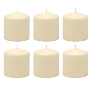stonebriar 18 hour long burning unscented pillar candles, 3×3, ivory