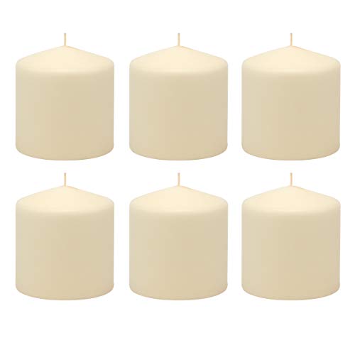 Stonebriar 18 Hour Long Burning Unscented Pillar Candles, 3x3, Ivory