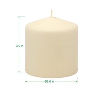 Stonebriar 18 Hour Long Burning Unscented Pillar Candles, 3x3, Ivory