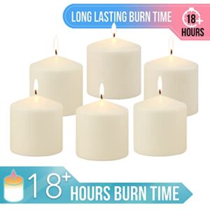 Stonebriar 18 Hour Long Burning Unscented Pillar Candles, 3x3, Ivory